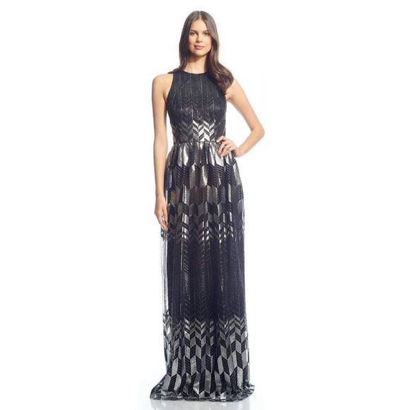 David Meister Dresses & Skirts - David Meister Black Silver Long Dress Gown Sleeveless Formal Gala Size 16 *NWT*